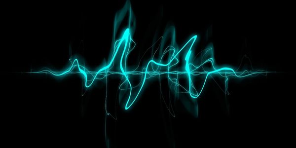 Blue sound wave on a black background